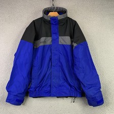 Vintage Columbia Bugaboo Jacket Mens Medium Blue Black Fleece Lined Ski 90s