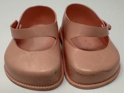 Vintage Cinderella No. 5 Pink Vinyl Mary Jane Large Doll Shoes