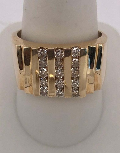 14 Karat Gelbgold Cluster Ring mit 15 Diamanten 101-216 - Bild 3 von 8
