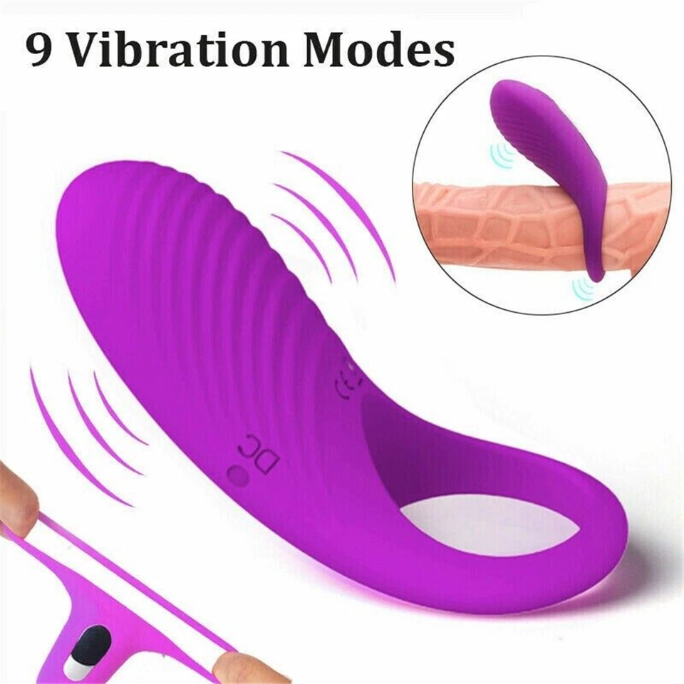 Vibrador con anillo para pene punto G consolador masajeador juguetes sexuales para mujeres hombres parejas Foto 4 de 4