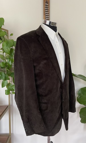 Giacca cappotto sportivo Stafford uomo due bottoni blazer cotone marrone velluto a coste taglia 46L - Foto 3 di 10