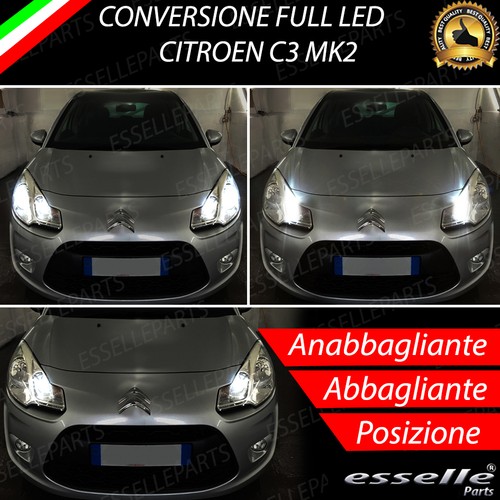 KIT FARI FULL LED CITROEN C3 MK2 ANABBAGLIANTI ABBAGLIANTI LUCI ...