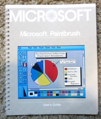 Vintage Microsoft Paintbrush User's Guide Dated 1986, Spiral Bound