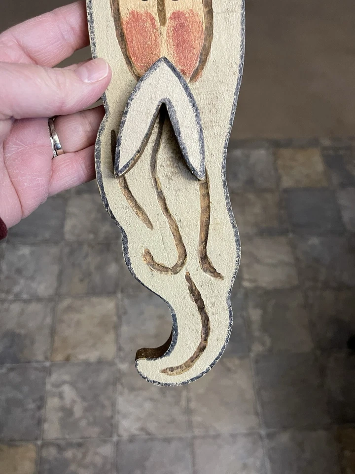 Tender Heart Treasures Hand Painted Santa Rustic Wood Vintage Wall Hanging 1998 - Image 4 of 4