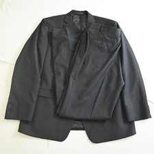 NEW Calvin Klein 48L 40x38 Black Striped 100 Wool Mens Jacket Pants Suit