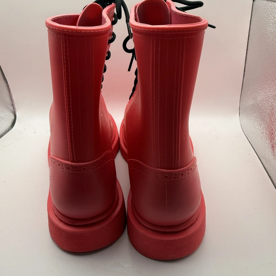 Botas Madden Girl Portland Talla 9 Rosa Caliente Lluvia Combate Zapatos con Cordones para Mujer Foto 4 de 4