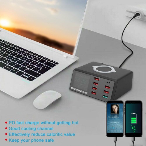 8 Ports Wireless Charger USB Multiport QC 3.0 Fast Charging Station Mobile Phone - Zdjęcie 8 z 24