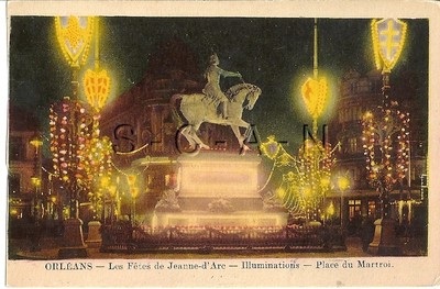 French Photo Image PC- Joan of Arc- Jeanne d Arc- Orleans- Illuminated- 1915-30