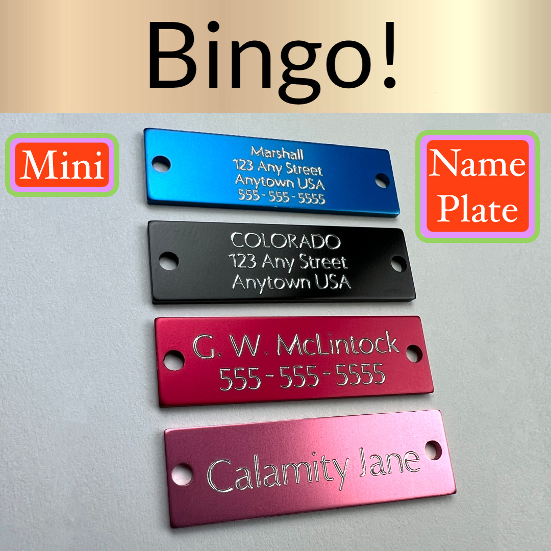 Custom Engraved Tags Personalized NAME PLATE ID Tags Four Colors Nameplate MINI