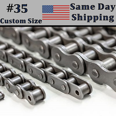 #35 Roller Chain CUSTOM CUT 1ft 2ft 3ft 4ft 5ft 6ft 7ft 8ft 9ft 10ft 3/8'' Pitch