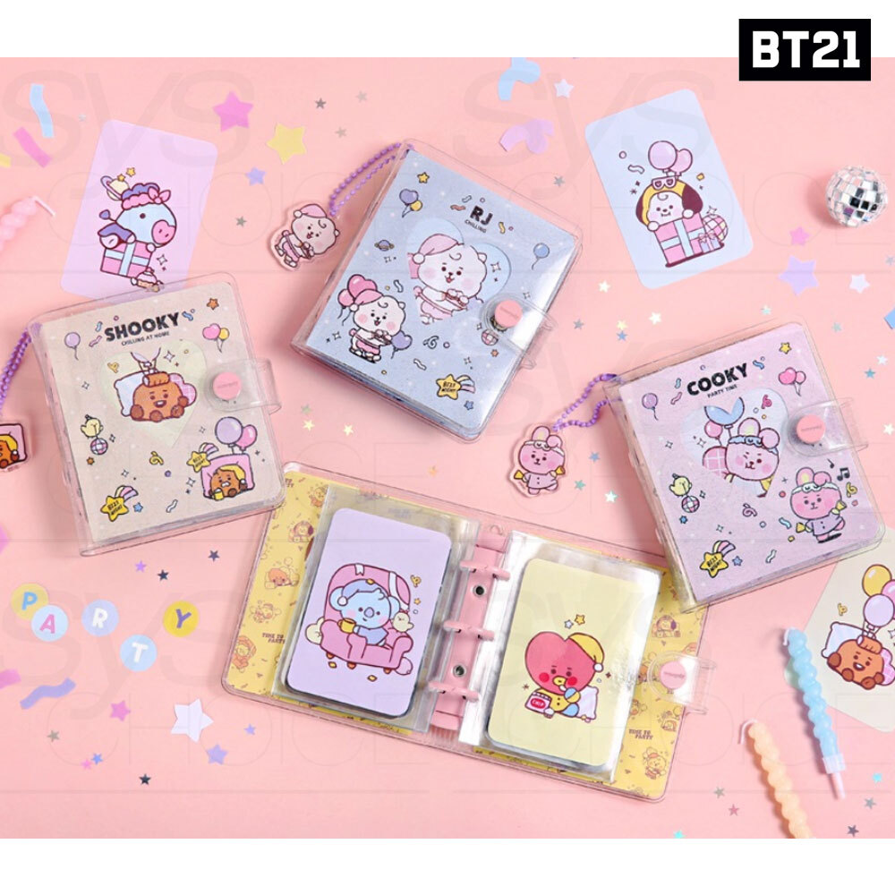 BTSメモ帳　バラ㉑ BTS BT21 Official Goods BINDER Collect Book Party Ver +