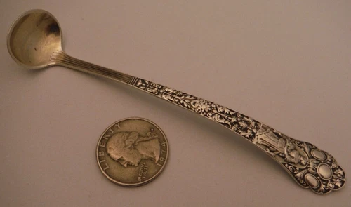 GORHAM Sterling Silver OLD MEDICI Mustard Serving Ladle Antique Original c.1880