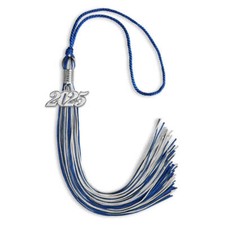 Endea Graduation Royal Blue/Silver Mixed Color Tassel With Silver Date Drop