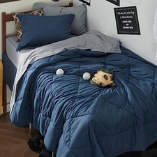 Navy Comforter Set - 5 Pieces Reversible Bedding Sets, Navy Twin XL 03 - Navy