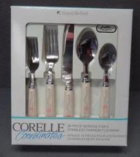 NEW Corelle Coordinate ENGLISH BREAKFAST 20-Piece Stainless Fashion Flatware Set