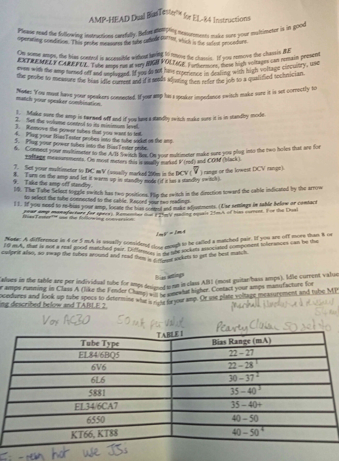 AmpHead Dual Bias Tester for EL84 Valves The Safe Way To Test and