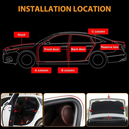 Tira de sello de goma universal del panel del limpiaparabrisas delantero del coche de 2 m - Imagen 5 de 17
