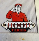 VINTAGE HOOD TIRES PORCELAIN SIGN CAR GAS TRUCK OIL MOTORCYCLE