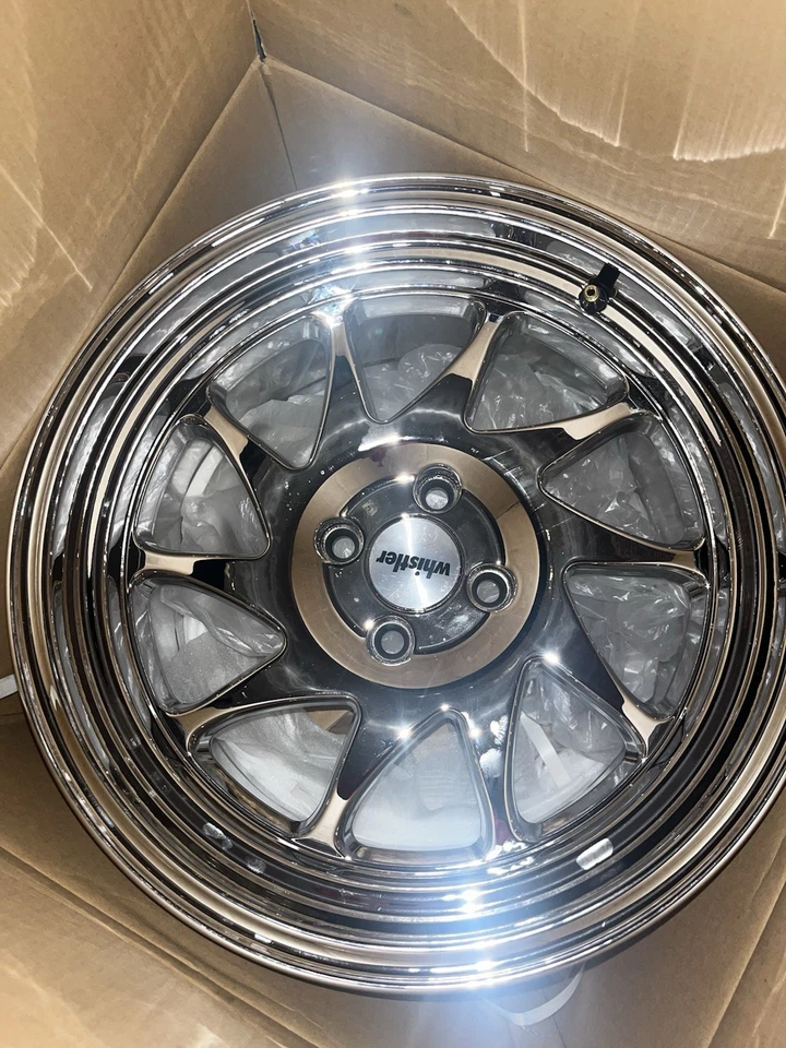 (2) Rueda cromada 16x8 +20 Whistler KR7 4x100 Foto 3 de 4