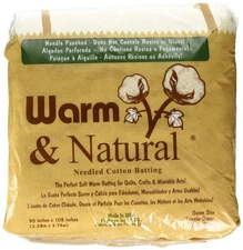 The Warm Company - Warm  Natural Cotton Quilt Batting – Queen Size 90 x 108 –...