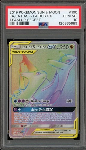 Pokemon Latias & Latios GX Team Up Secret Rare #190 PSA 10 Gem Mint