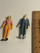 1950s Vintage Mini lucite Plastic Dollhouse Figures Collectibles rare couple
