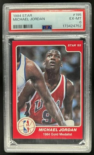1984-85 Star Michael Jordan Rookie RC #195 USA PSA 6