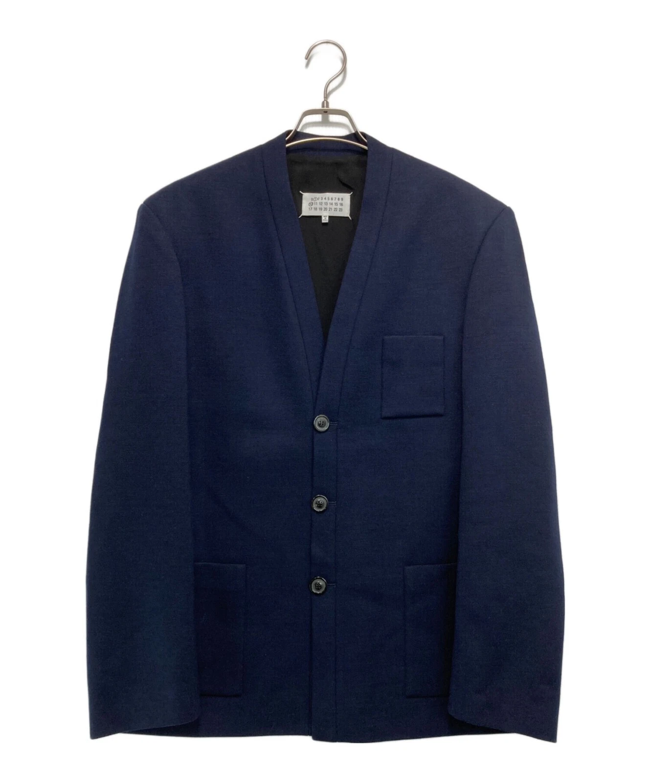 Giacca Maison Margiela senza colletto Taglia:48 Navy Uomo S50BN0504