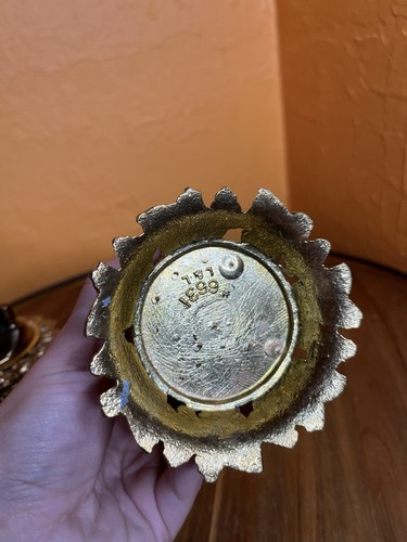Juego de encendedores de mesa ventiladores dorados vintage - Imagen 4 de 6