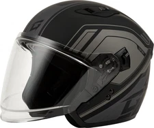 GMAX OF-87 Duke Open Face Motorcycle Helmet w/LED Light Matte Black/Gray XL