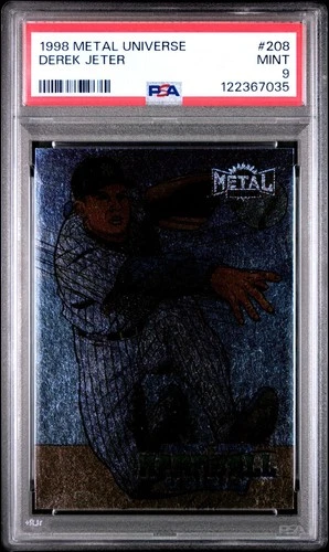 1998 Skybox Metal Universe #208 Derek Jeter HARDBALL GALAXY PSA 9