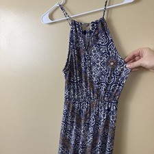 CHARLOTTE RUSSE Women’s Small Paisley Cover Up Maxi Dress Side Slit- Made In USA