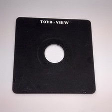 VINTAGE TOYO-VIEW METAL LENS PLATE BOARD 42MM OPENING FOR LARGE FORMAT CAMERAS