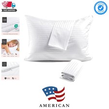 600TC 100 Cotton Pillow Protectors, King Size 20x36, 2 Pack, Oeko-TEX Certif...