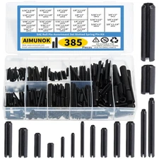 385PCS Roll Pin Set - 26 Sizes Spring Dowel Tension Pins 1/8 1/4 3/8 1/16 5/64