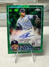 2023 TOPPS CHROME UPDATE SAPPHIRE ED AUTO GREEN #TBR TAJ BRADLEY #/99