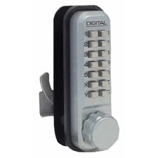 Lockey 2500-JB Mechanical Keyless Hook Bolt Sliding Door Lock - Jet Black