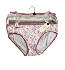 LAURA ASHLEY 5 PACK SOFT COTTON HIPSTER PANTIES L ASSORTED TAG FREE FLORAL SOLID