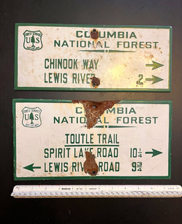 Rare USFS Columbia National Forest Trail Signs: Mt St Helens