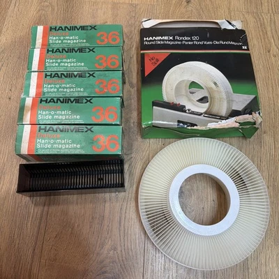 Hanimex Rondex 120 Round Slide 35mm Magazine & 6 Han O Matic Magazines Bundle - Image 1 of 4