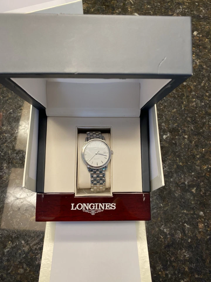 Longines Flagship 38.5mm Steel White Dial Automatic Mens Watch L4.974.4.12.6 - Image 3 of 4