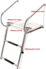 Stainless Steel Boat Platform Ladder 2 Step Swim ABS Inboard/Outboard Marine
