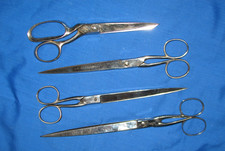 Lot Of Four Scissors Dressmaker Shears, Clauss Hi End Quality Tools Vintage