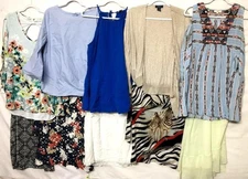 Large Women's ladies tops blouses career dressy & casual 10 Lot L