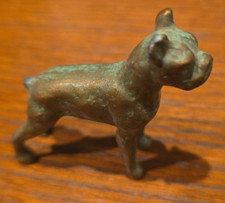Vintage Brass Boxer Dog Figurine 2” Long Unbranded