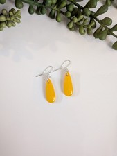 💕 Sunflower Yellow small teardrop Handmade Polymer Clay Earrings💕