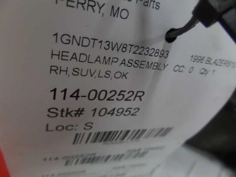 95 96 97 S10 BLAZER FARO PASAJERO DERECHO CHEVROLET COMPUESTO Foto 3 de 4