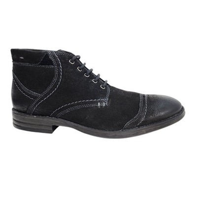 Clarks Men's Delsin Top Leather Lace Up Derby Boots Black Leather Suede 9.5 M