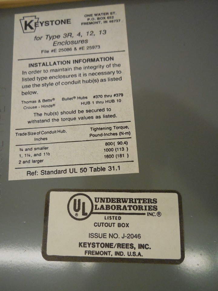 NEW KEYSTONE REES J-2046 JUNCTION BOX J2046 | eBay