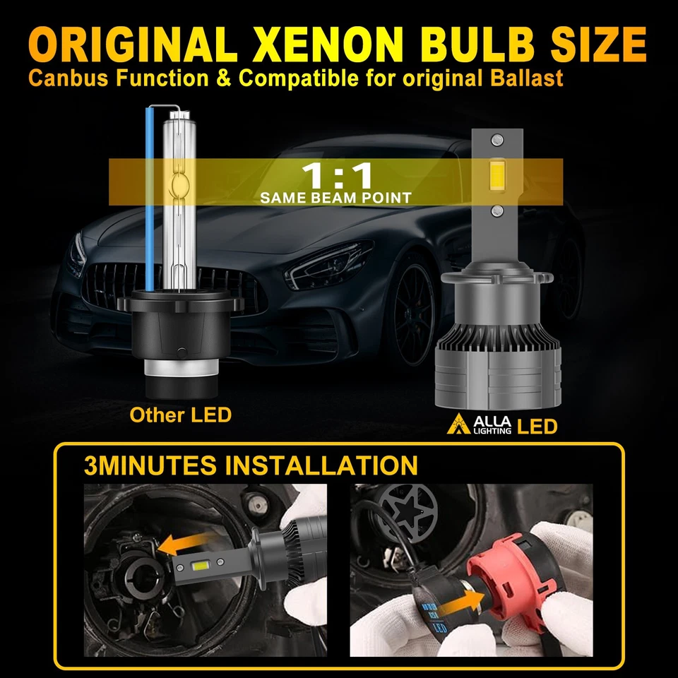 Alla Lighting LED White D4S Headlight Bulb,for LEXUS HID to LED Conversion Kit - Image 3 of 4